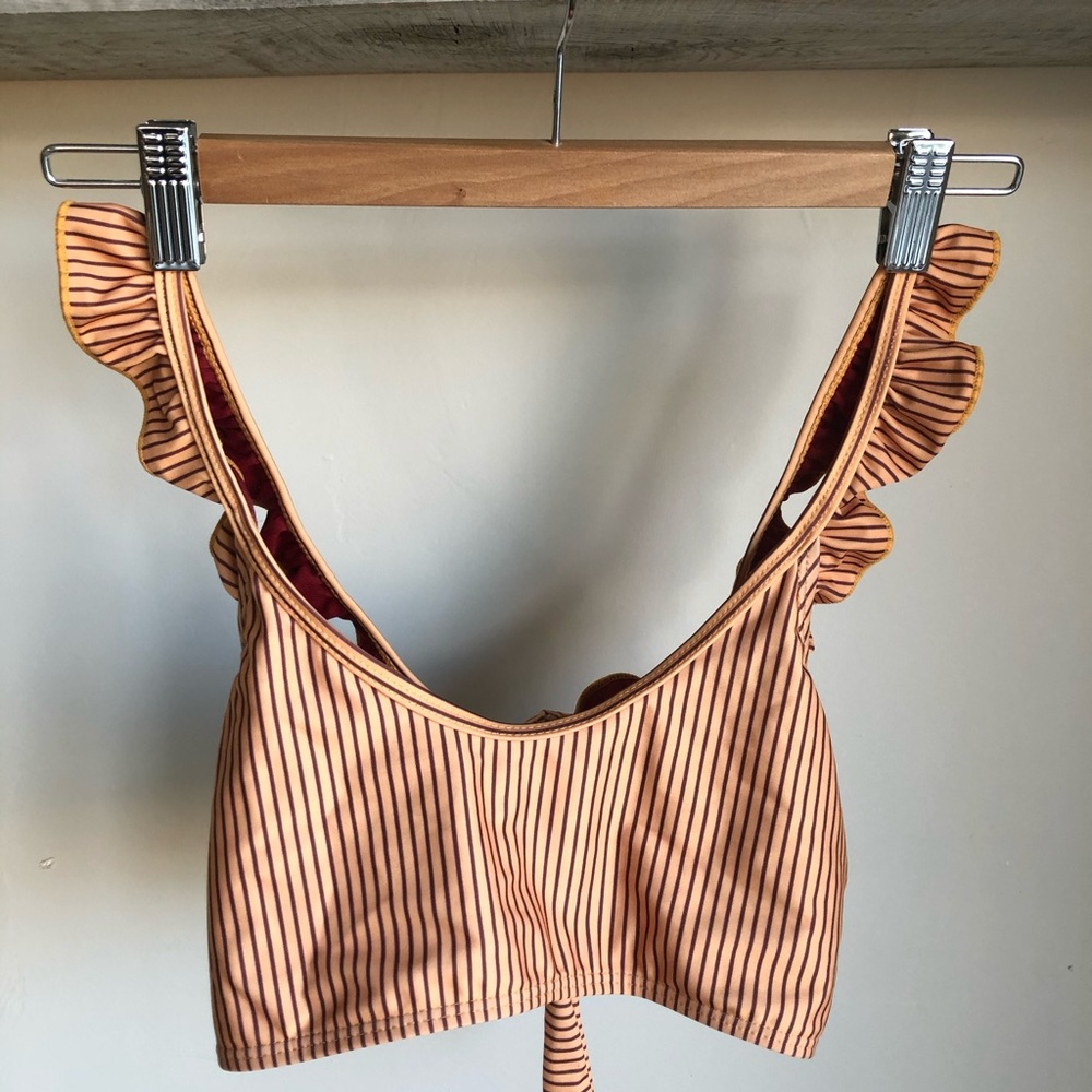 Ruffle Swimsuit Top - Stripes